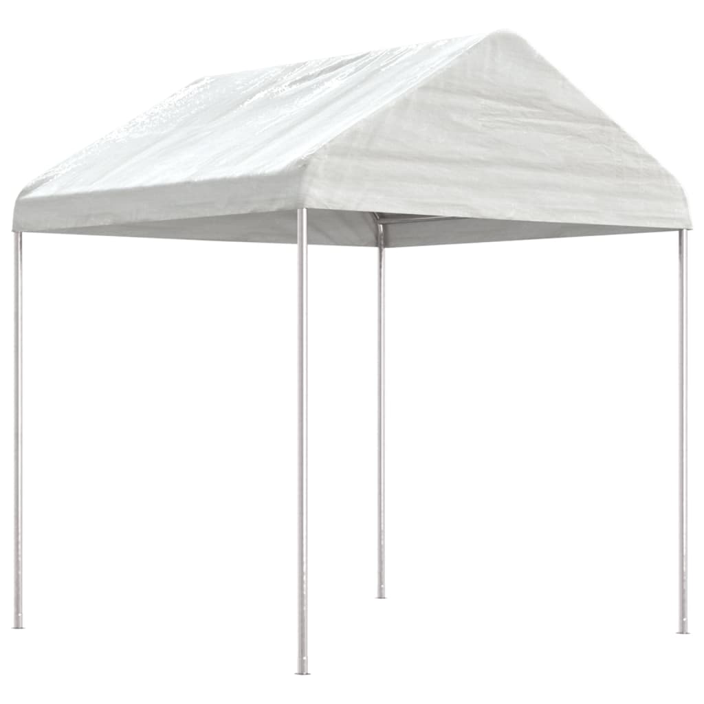 Pavillon mit Dach Weiß 4,46x2,28x2,69 m Polyethylen