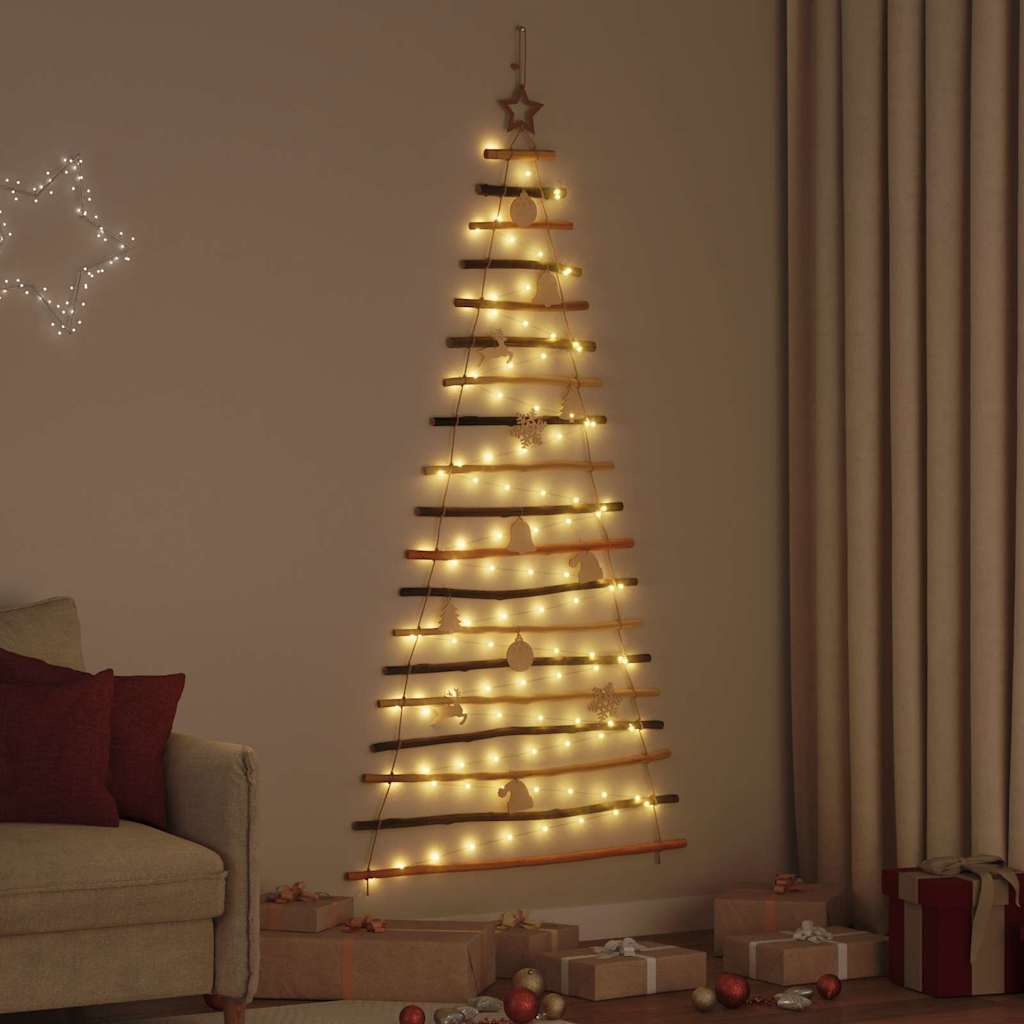 Weihnachtsbaum mit 30 LEDs Natur 90 cm Massives Eschenholz