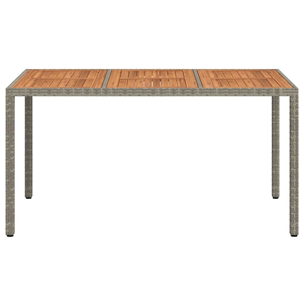Gartentisch 150x90x75 cm Hartglas und Poly Rattan Grau