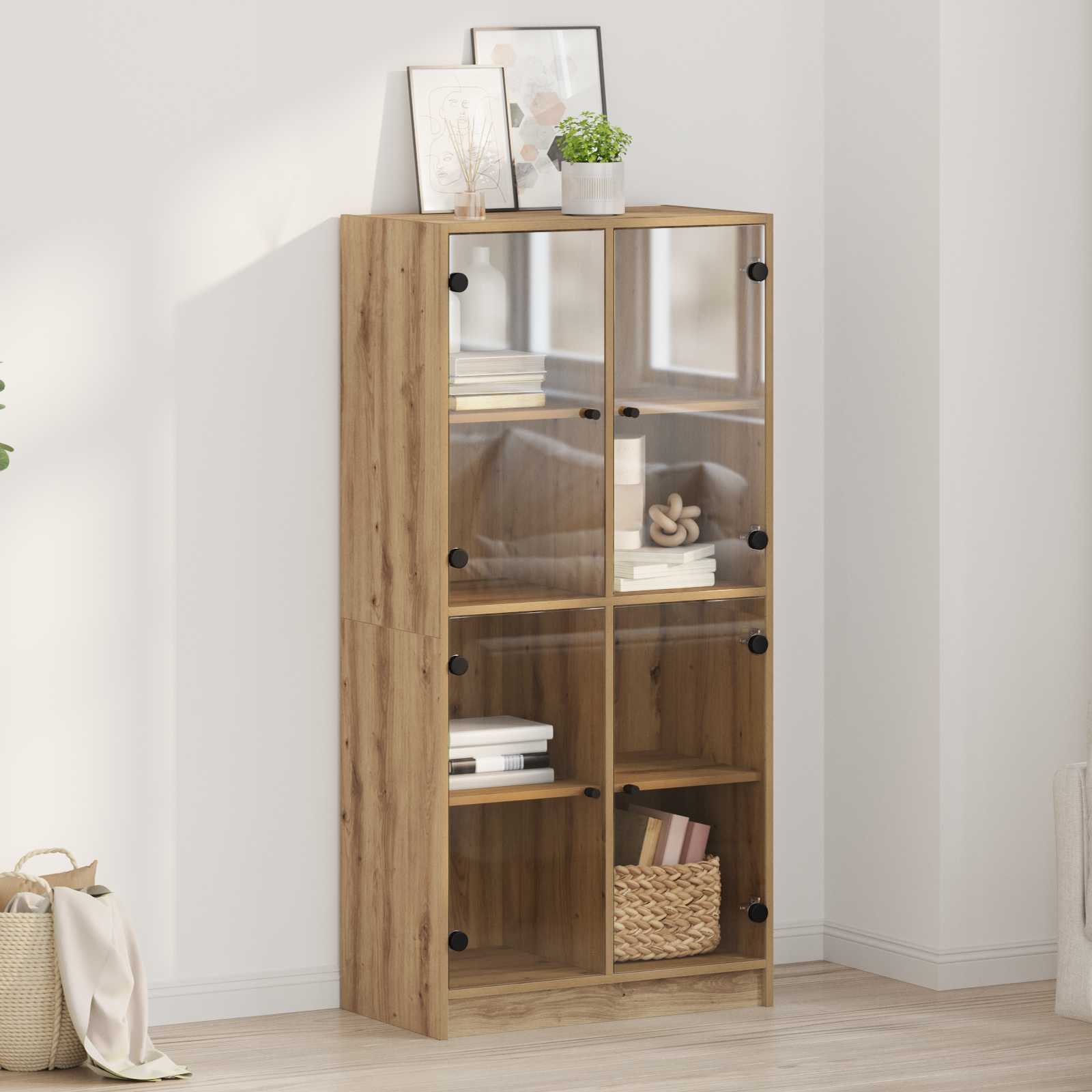 Bücherschrank mit Türen Weiß 136x37x142 cm Holzwerkstoff
