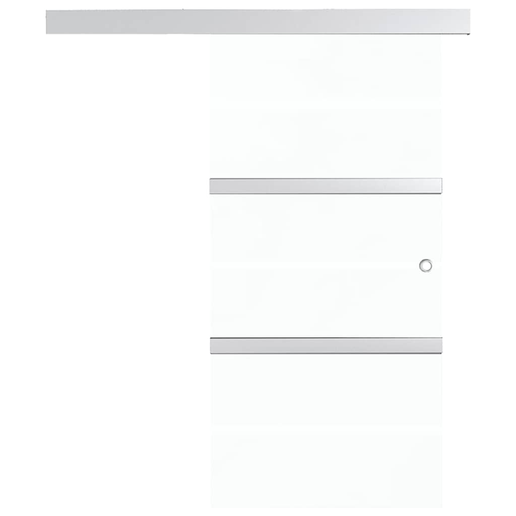 Schiebetür ESG-Glas und Aluminium 76x212 cm Silbern