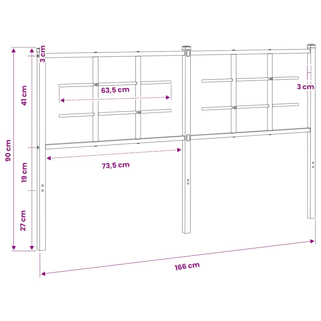 Ersatz-Kopfteil Metall Weiß 100 cm