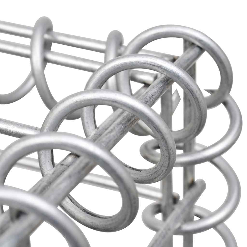 Gabionenwand mit Abdeckung Verzinkter Stahl 20×20×100 cm