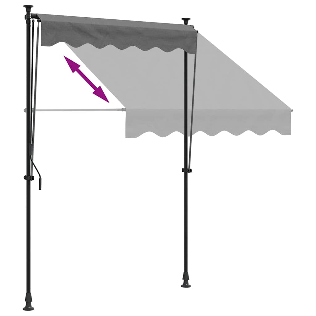 Einziehbare Markise Handbetrieben 150 cm Anthrazit