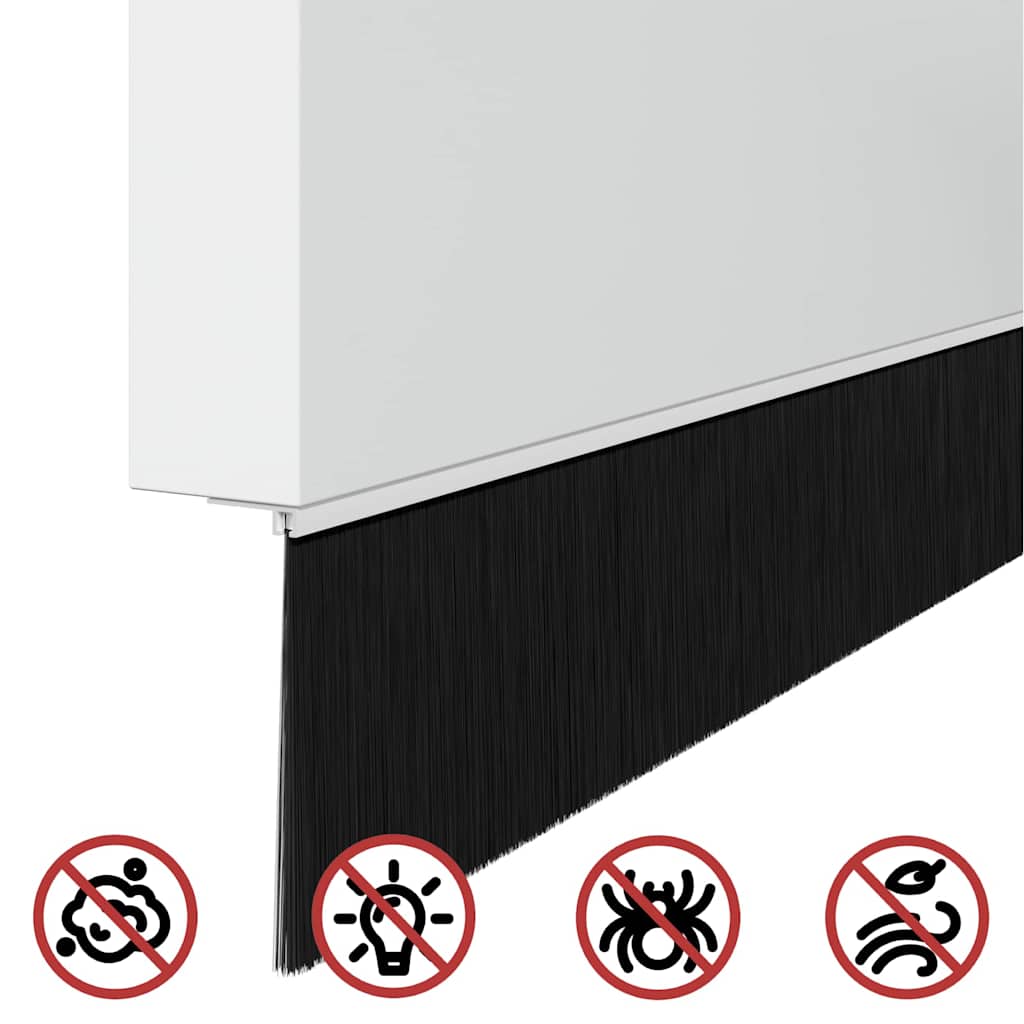 Selbstklebende Türbürstendichtungen 2 pcs Braun 100 cm
