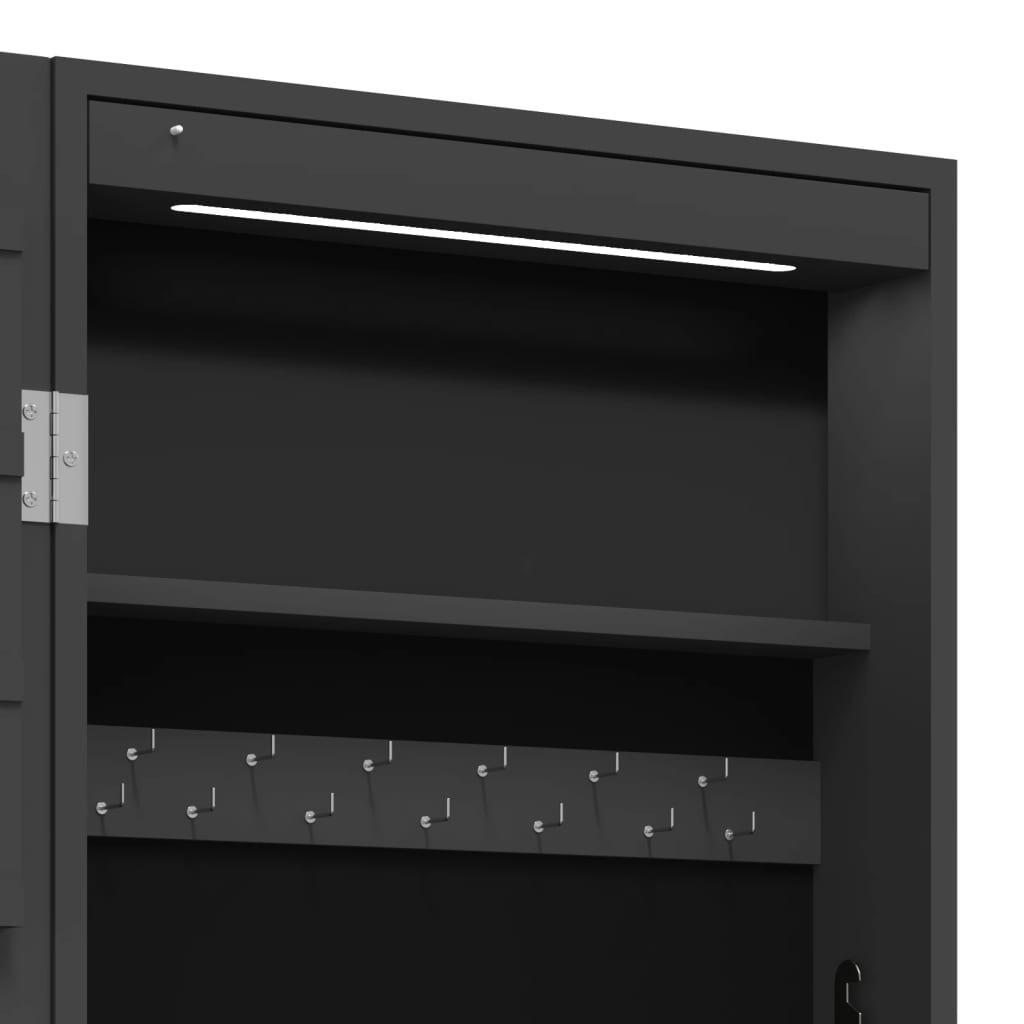 Spiegel-Schmuckschrank mit LED-Beleuchtung Wandmontage Weiß