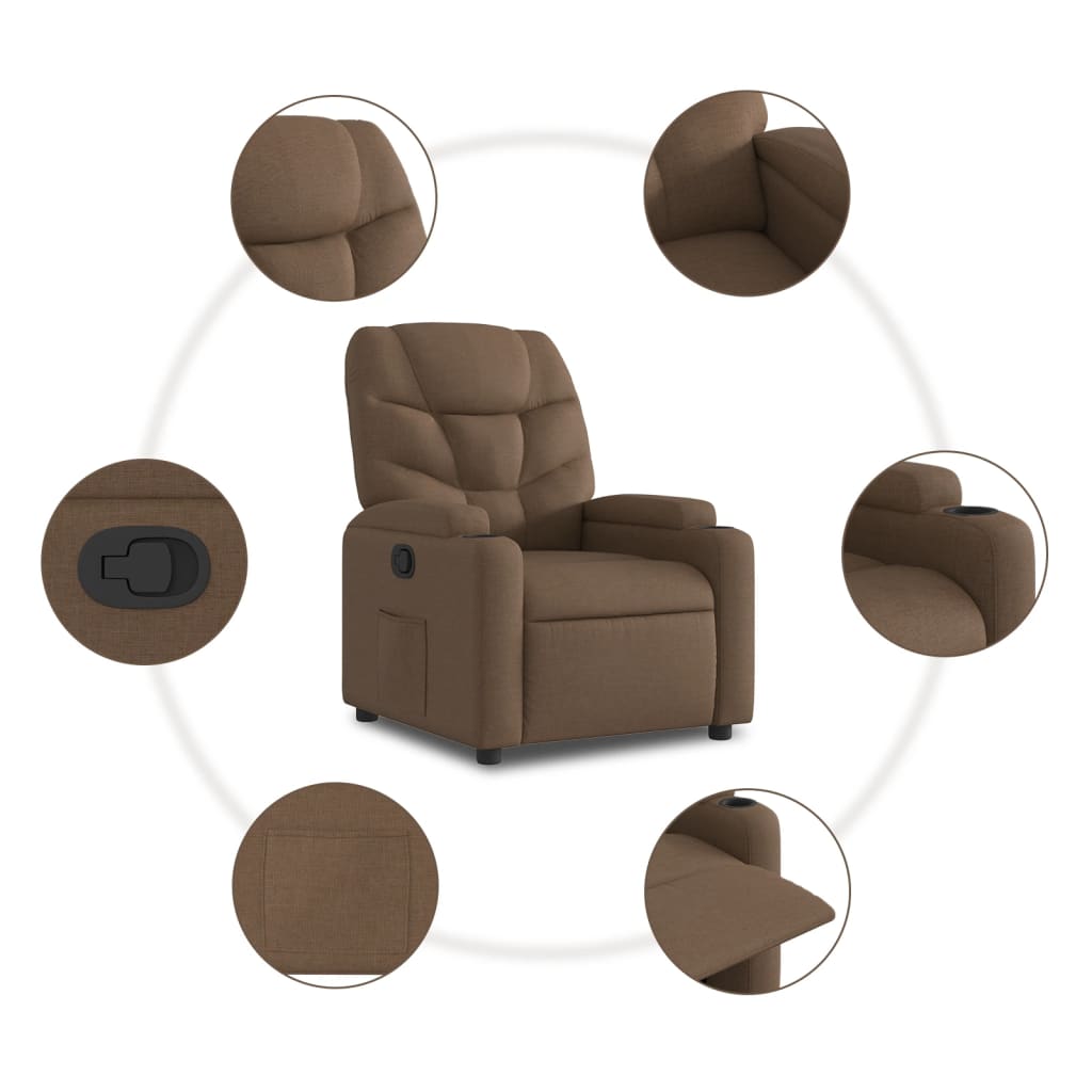 Relaxsessel Elektrisch Dunkelgrau Stoff