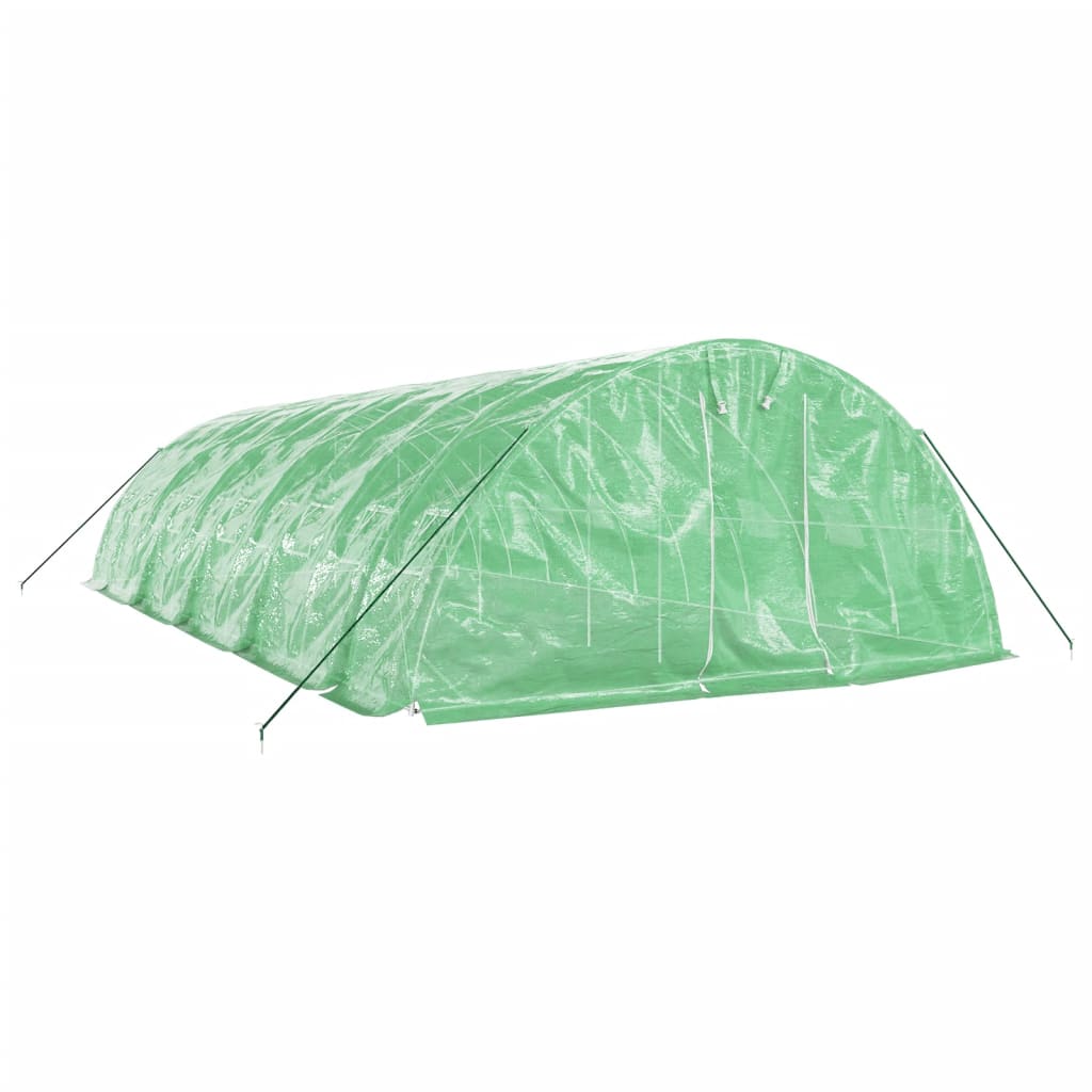Gewächshaus mit Stahlrahmen Weiß 40 m² 8x5x2,3 m
