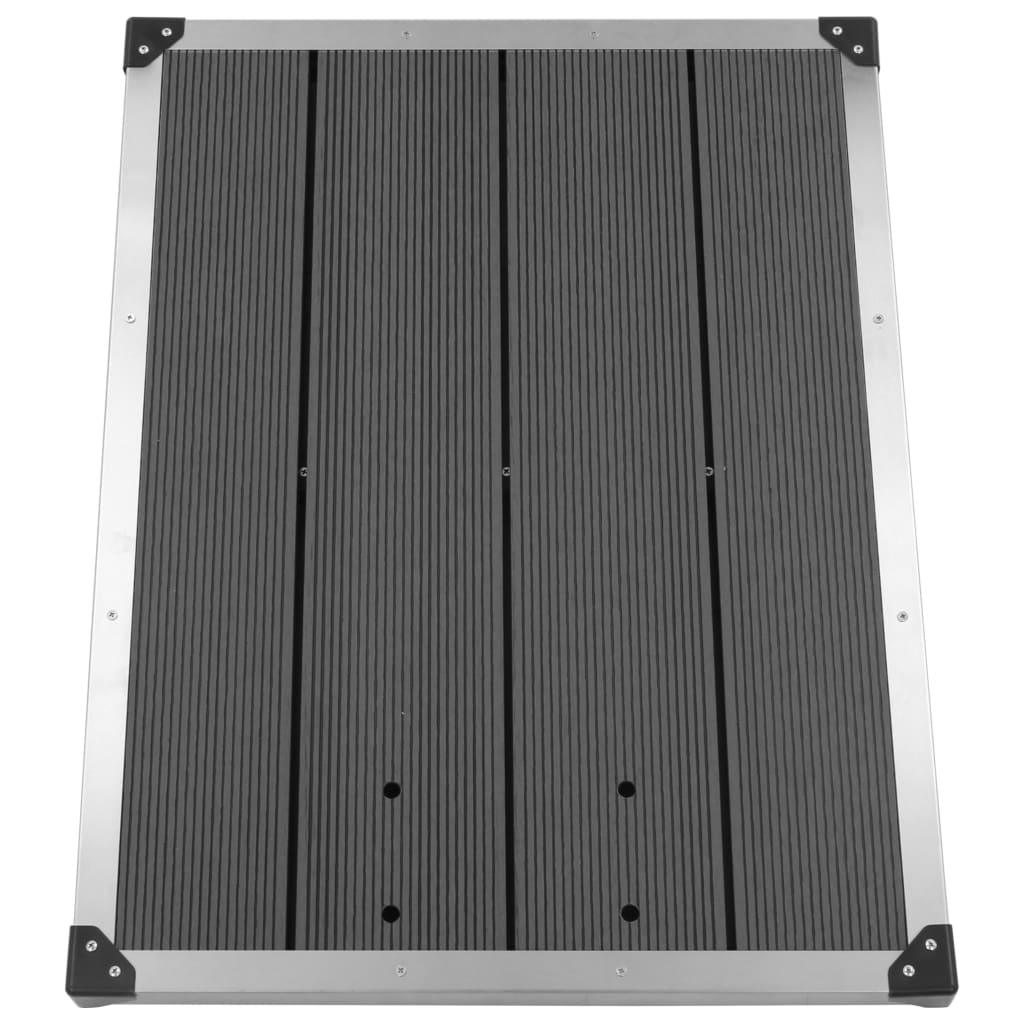 Garten-Duschwanne WPC Edelstahl 110 x 62 cm Braun
