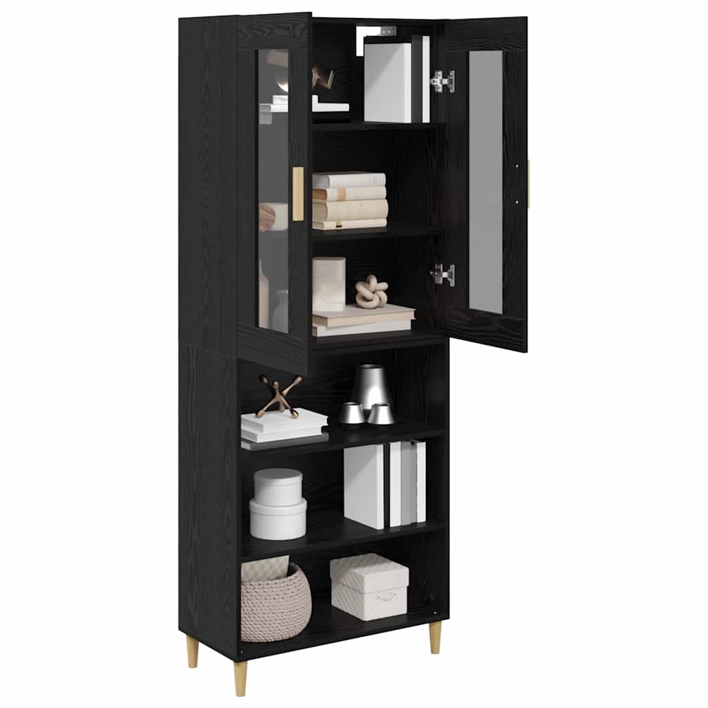Highboard Altholz 69,5 x 34 x 180 cm Engineered Wood und Glas