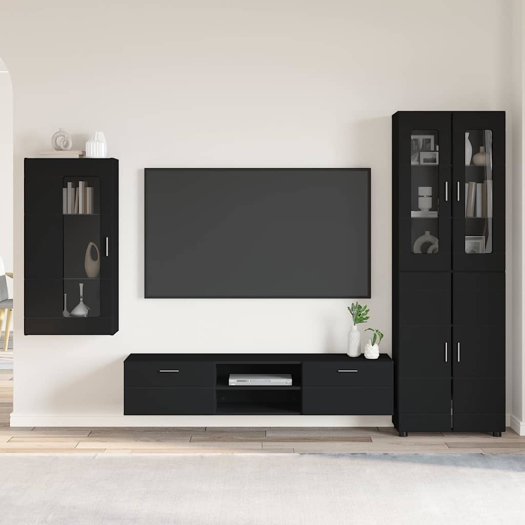 Highboard mit Regal FLORIN Weiß 60 x 35 x 182 cm Holzwerkstoff