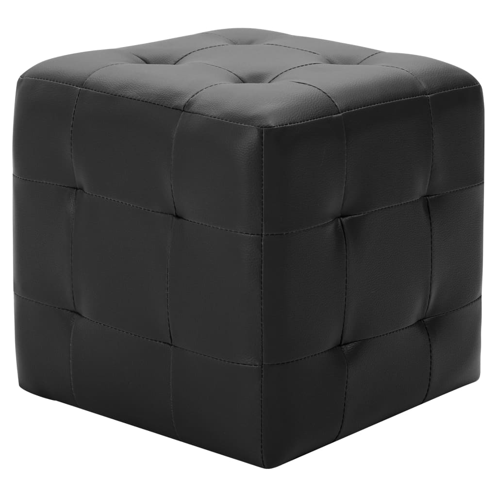 Pouf 2 Stk. Grau 30x30x30 cm Kunstleder