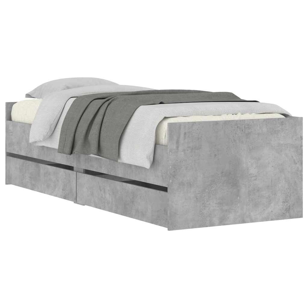 Bett mit Schubladen Braun Eiche-Optik 75x190 cm