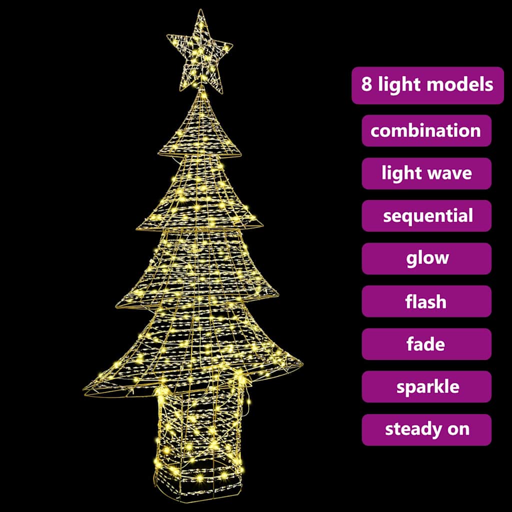 Weihnachtsbaum mit 120 LEDs Warmweiß 120,5 cm PET