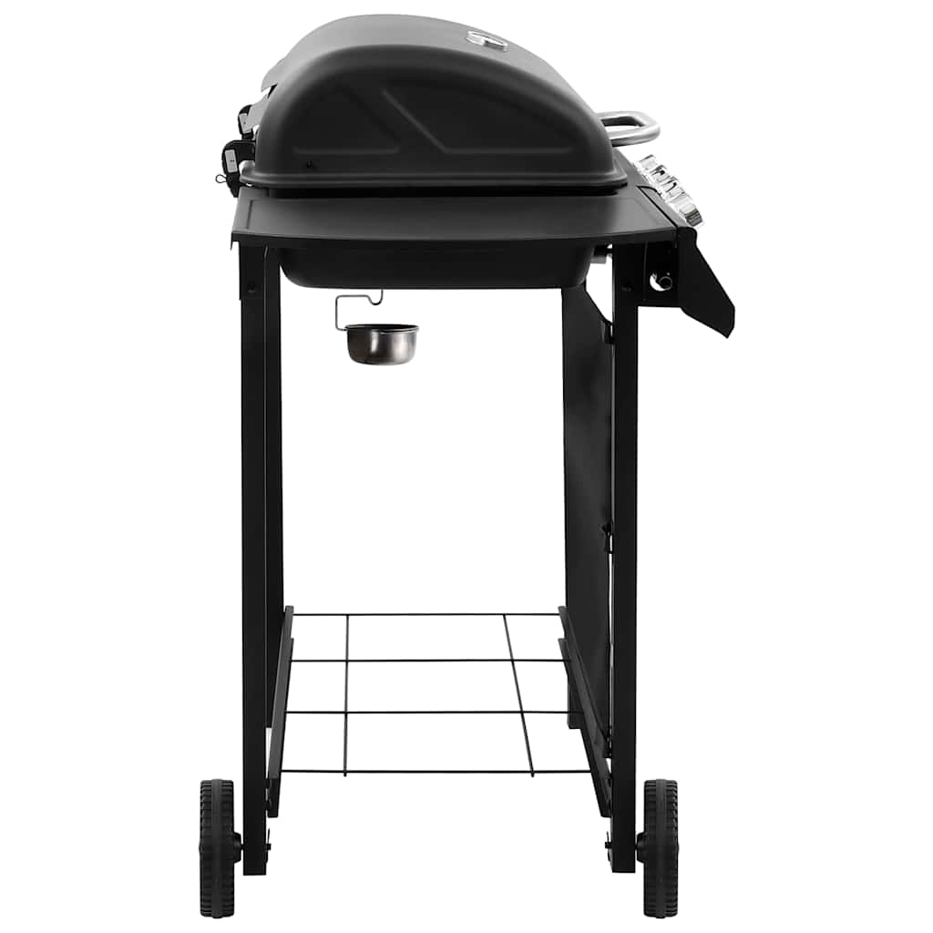 Gasgrill mit 4 Flammen Schwarz und Silbern