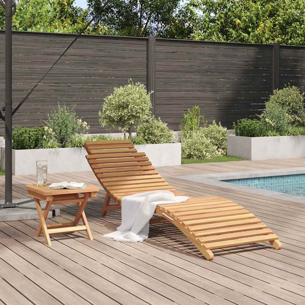 Sonnenliege Braun 198 x 55 x 58,5 cm Massivholz Teak
