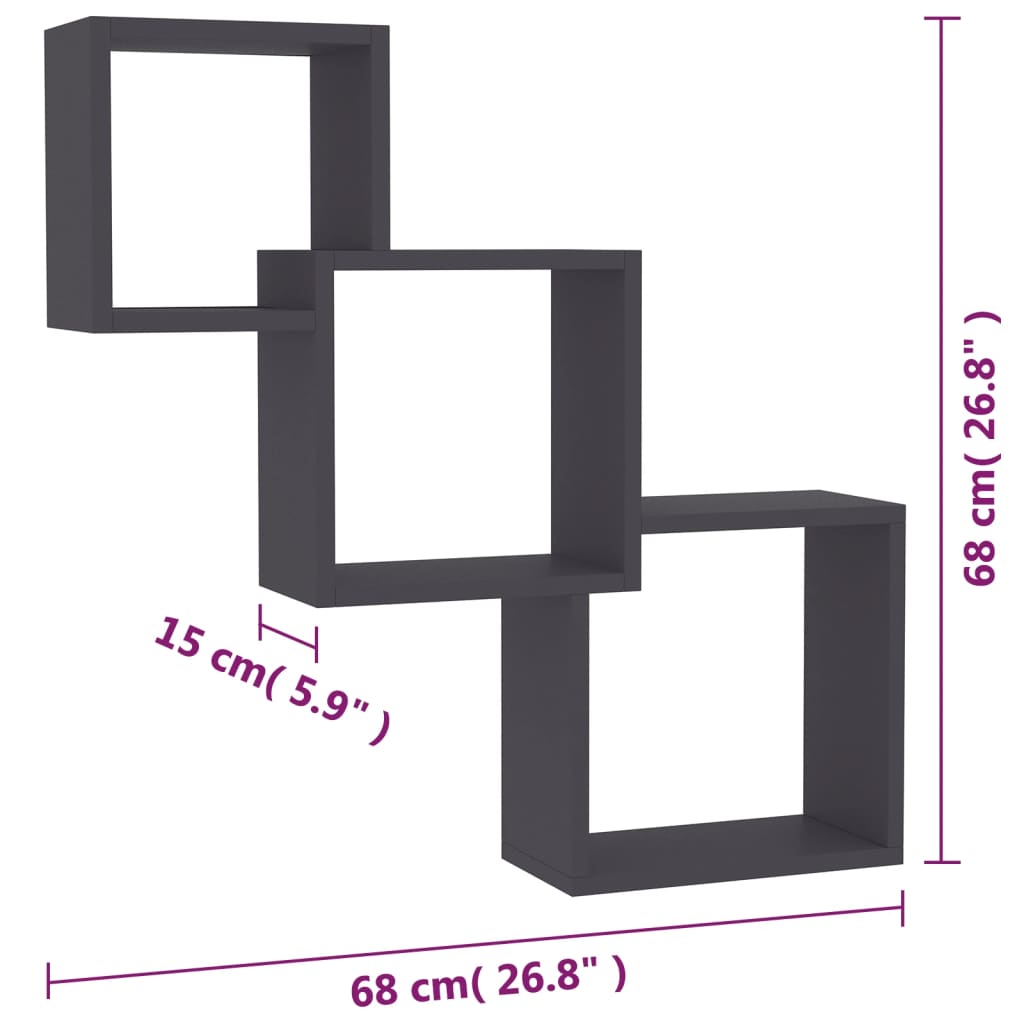Cube Wandregale Weiß 68x15x68 cm Holzwerkstoff