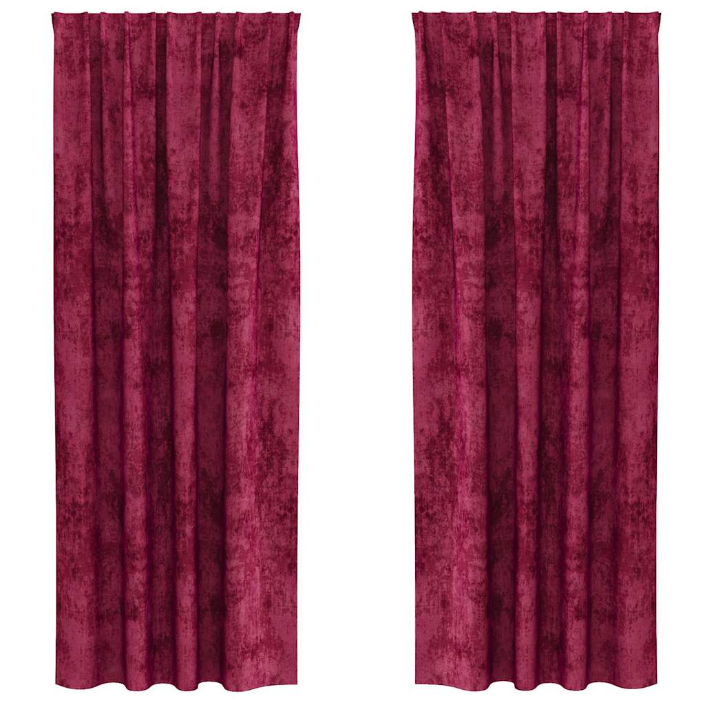 Samtvorhänge mit Vorhängen 2 pcs Weinrot 140 x 140 cm Samt
