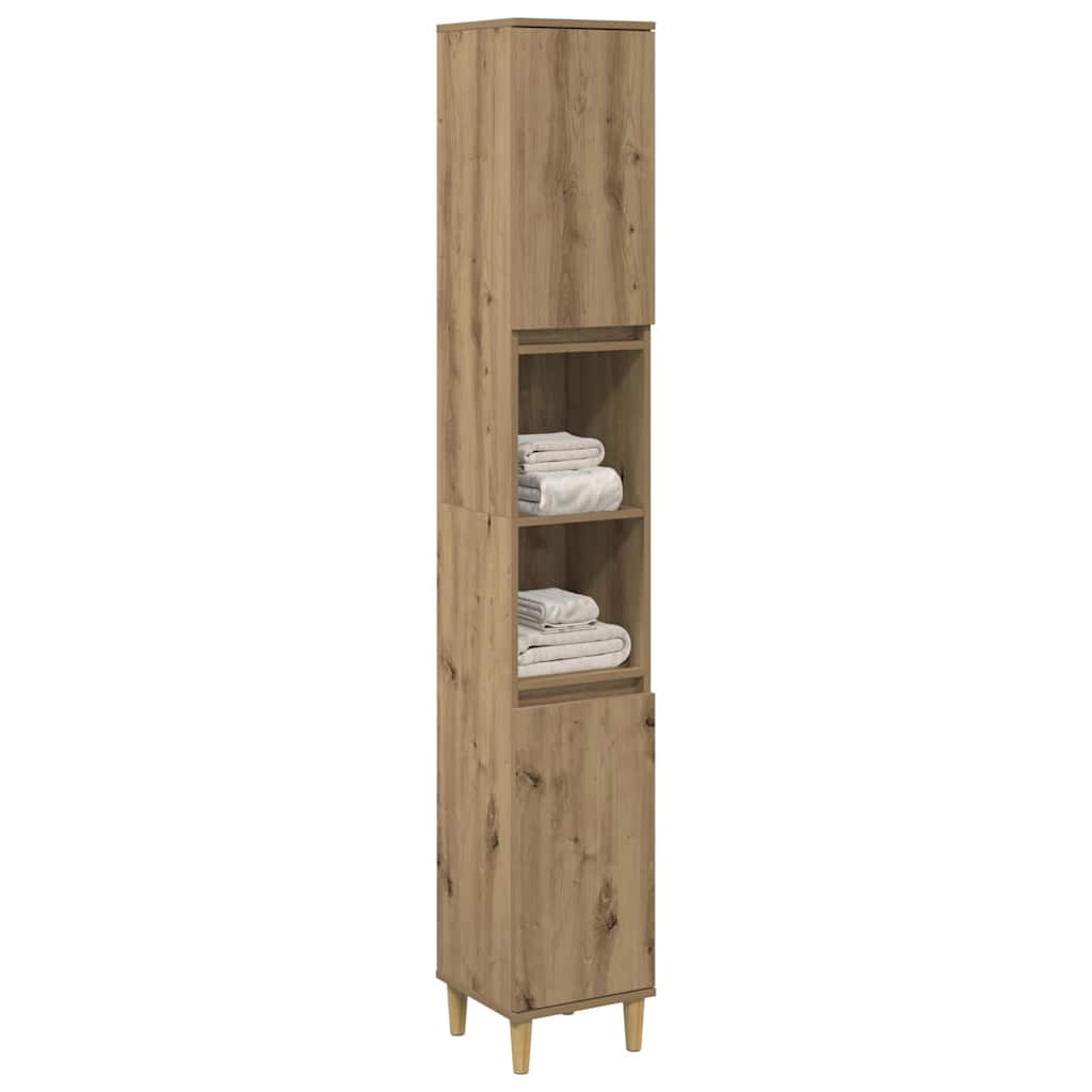 Badschrank Weiß 30x30x190 cm Holzwerkstoff