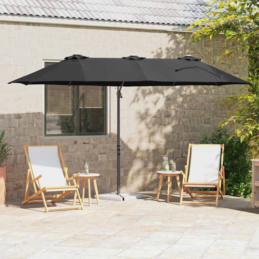 Sonnenschirm Sand 372 x 198 x 243 cm Polyester und Aluminium