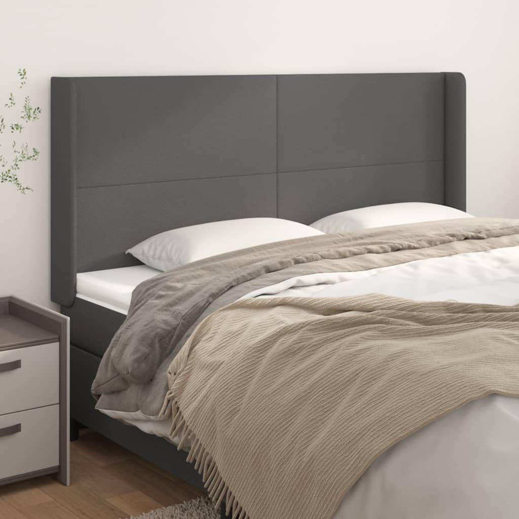 Kopfteil mit Ohren Creme 83x16x78/88 cm Kunstleder