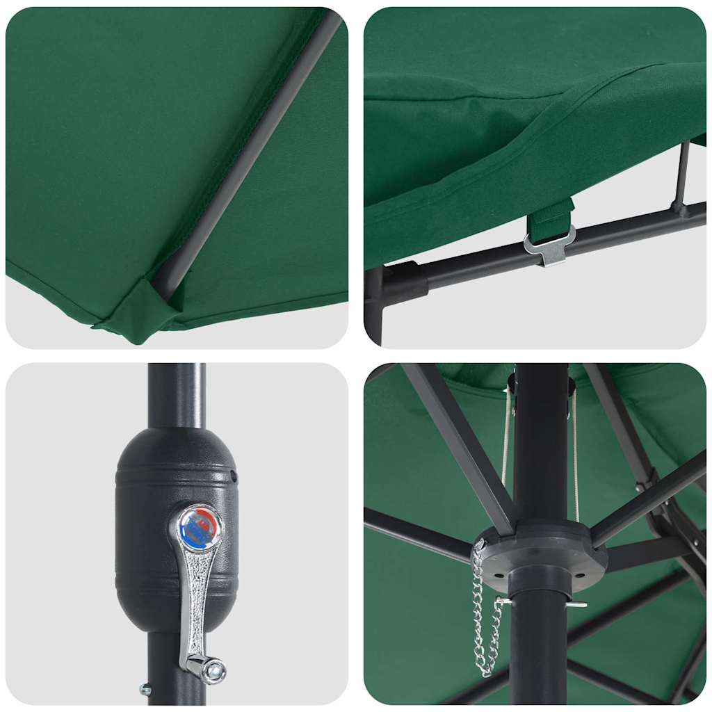 Garten-Sonnenschirm Sand 385 x 209 x 244 cm Polyester und Stahl