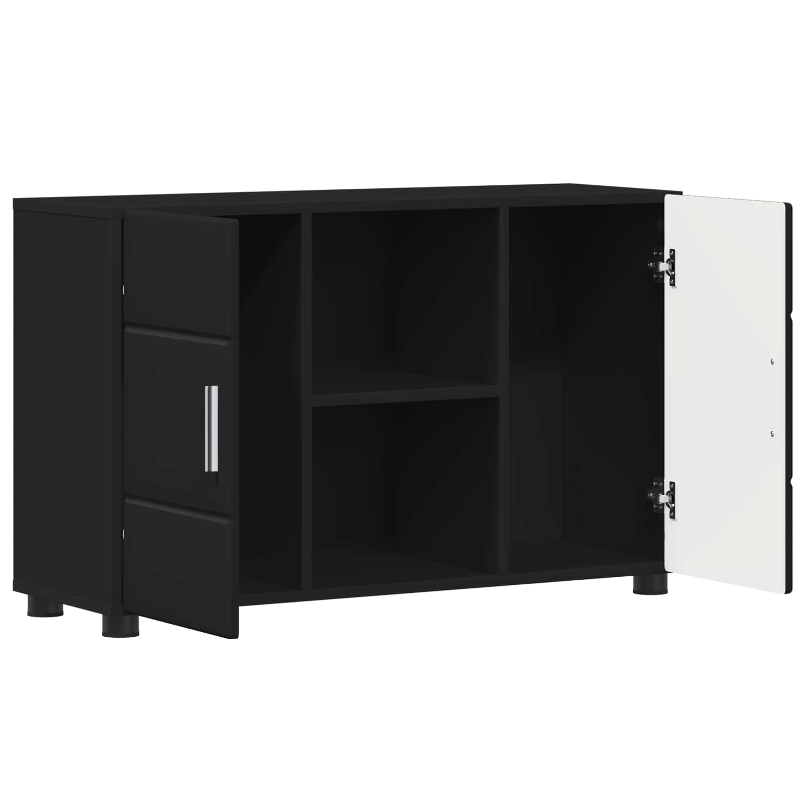 Highboard mit Regal FLORIN Weiß 60 x 35 x 182 cm Holzwerkstoff