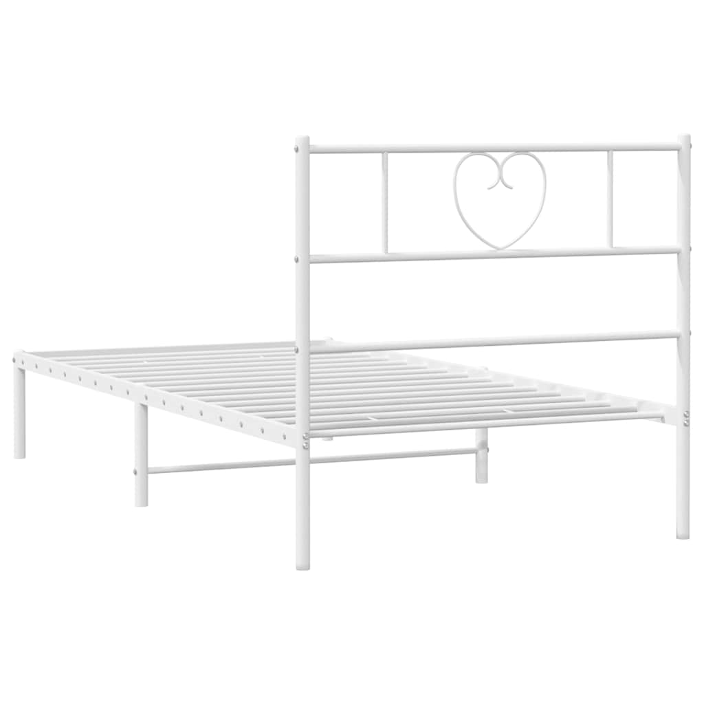 Bettgestell mit Kopfteil Metall Schwarz 100x190 cm