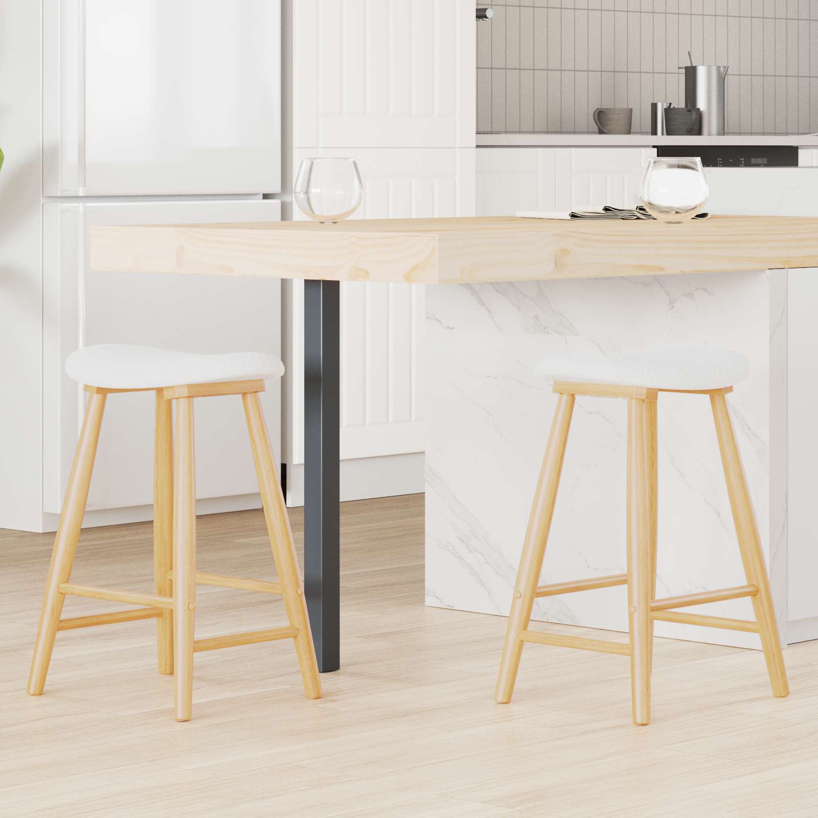 Esszimmerstühle 2 pcs Hellbraun 46 x 37 x 63 cm