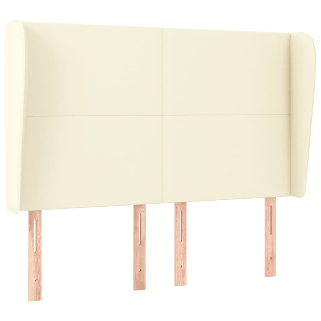 Kopfteil mit Ohren Creme 83x23x78/88 cm Kunstleder