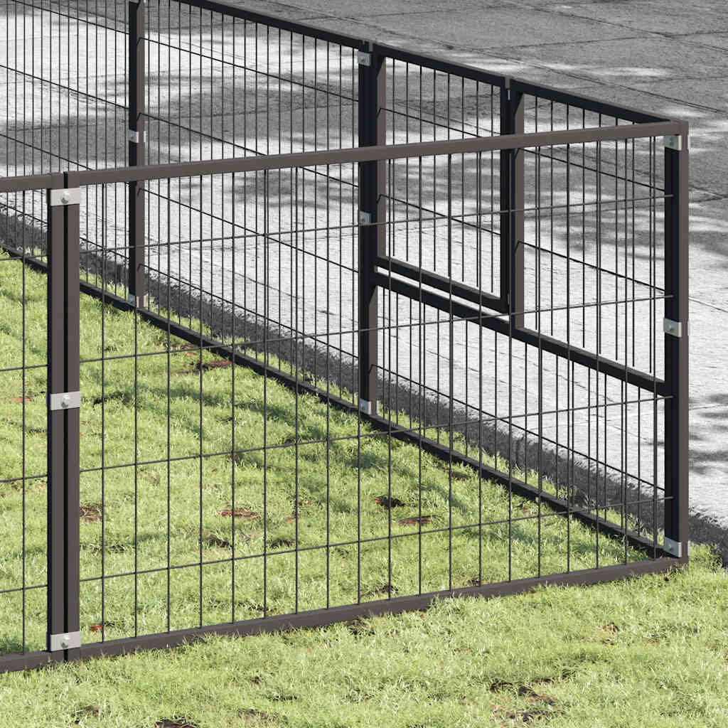 Hundezwinger Schwarz 4 m² Stahl