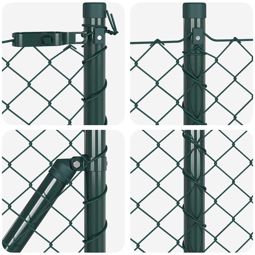 Outdoor Kettenglied-Zaun Erdfixierung 10 x 0,4 m Grün Netz