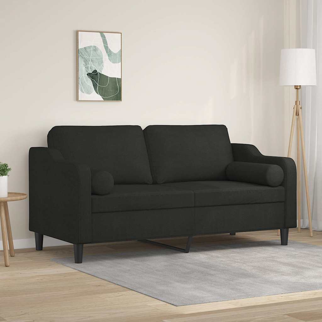 2-Sitzer-Sofa mit Zierkissen Braun 120 cm Stoff