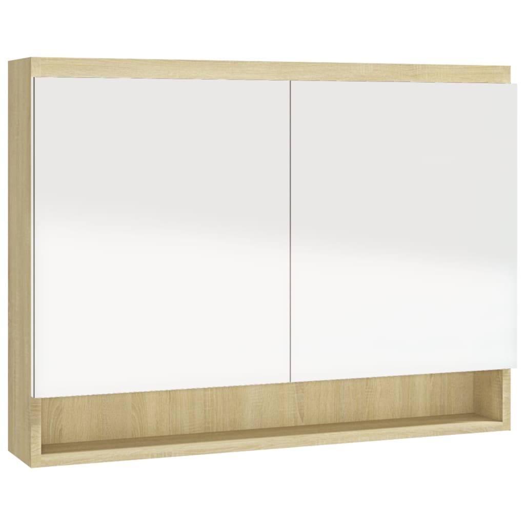 Spiegelschrank fürs Bad 80x15x60 cm Glänzend Schwarz