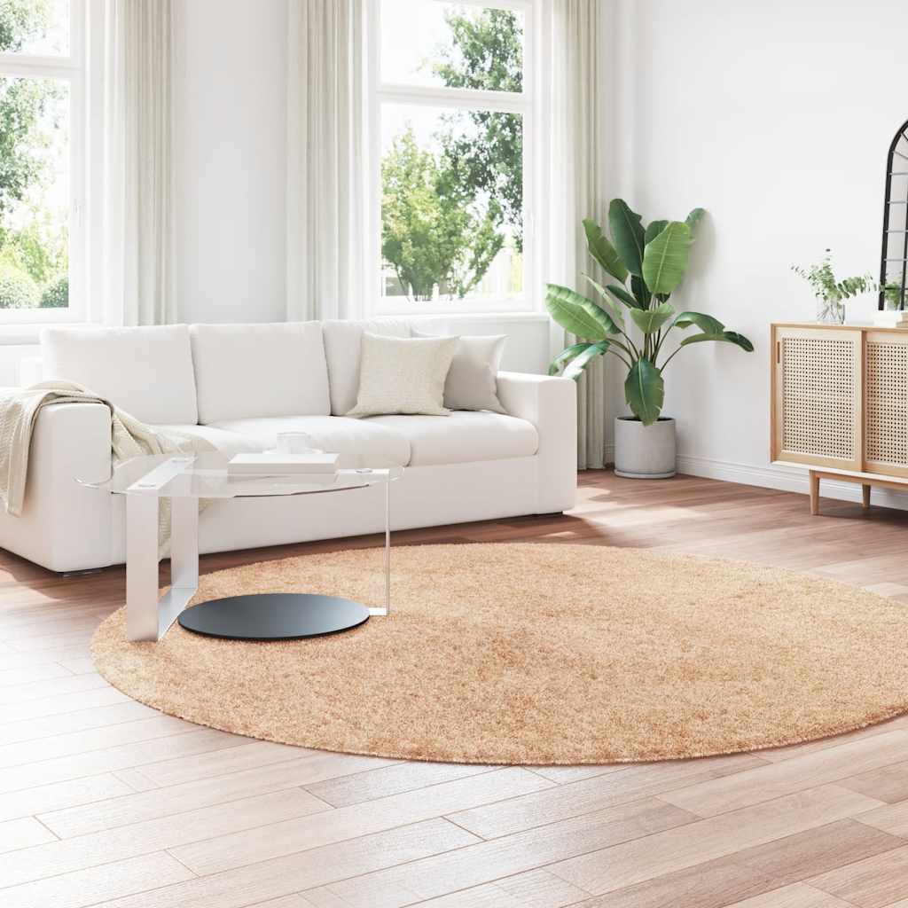 Teppich Shaggy Hochflor NAVARRA Beige 60x100 cm Polyester