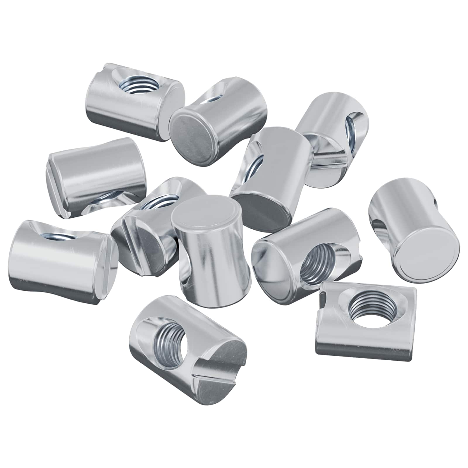 Zylindermuttern 2 pcs Silber M6 x 13 mm Metall