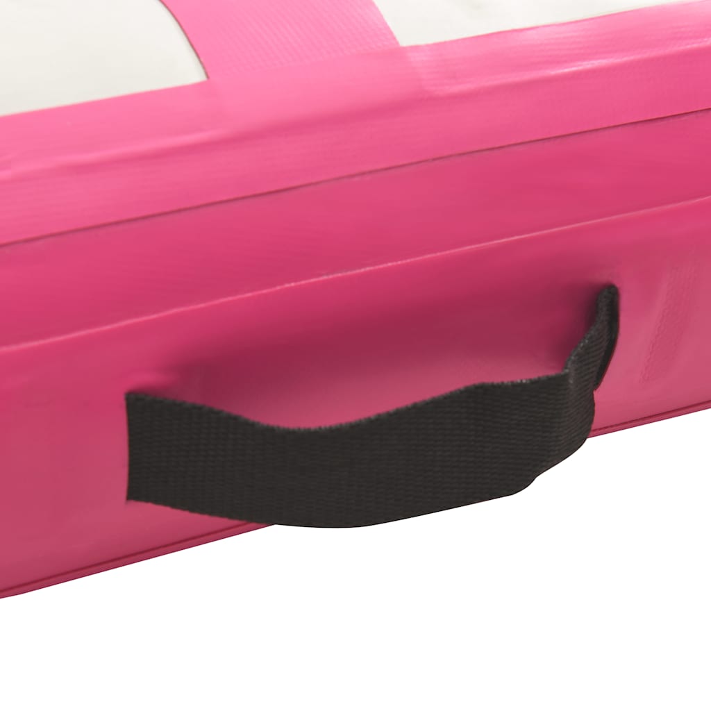 Aufblasbare Gymnastikmatte mit Pumpe 300×100×10 cm PVC Rosa