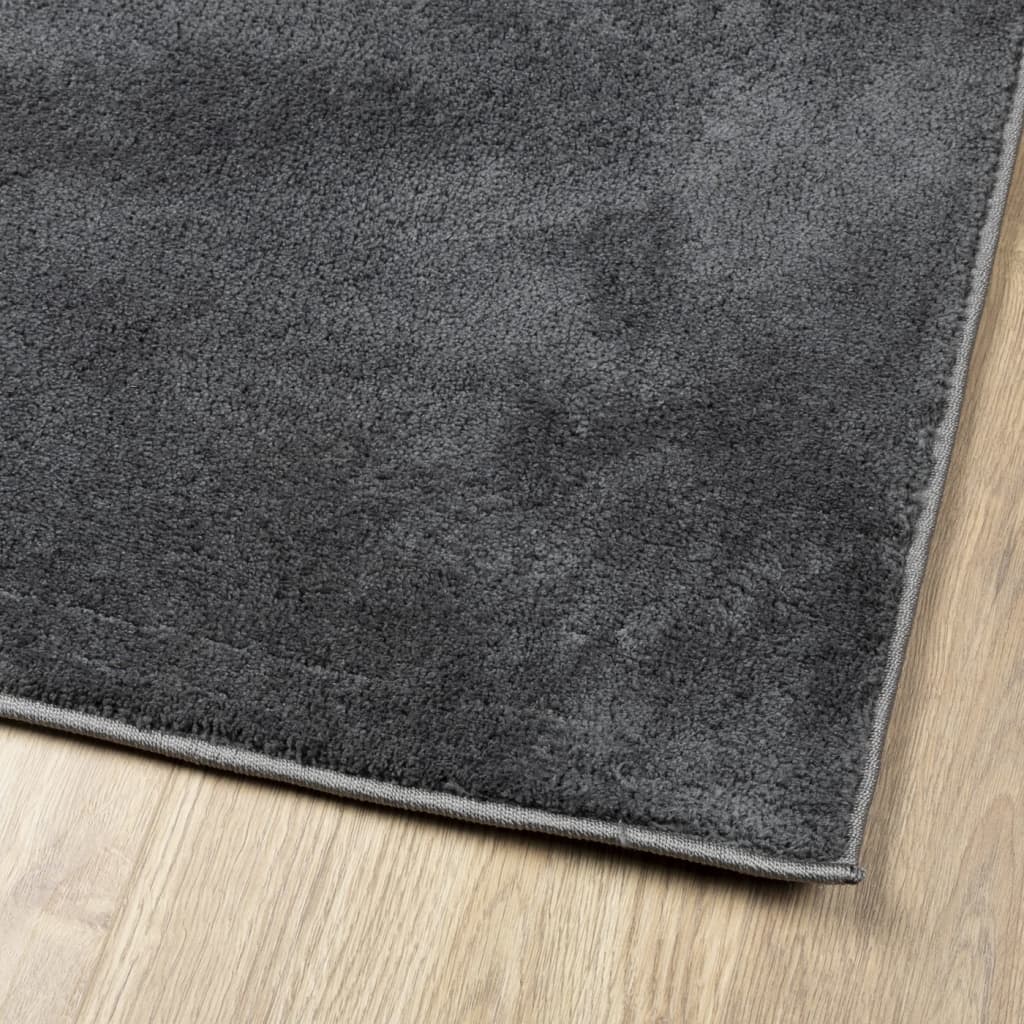 Teppich OVIEDO Kurzflor Anthrazit 120x120 cm