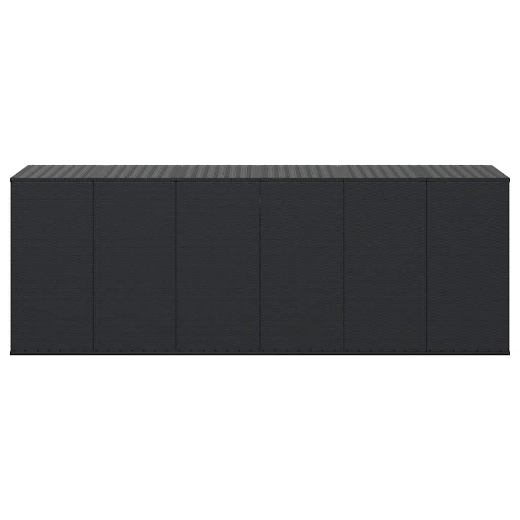 Garten-Kissenbox PE Rattan 100x49x103,5 cm Schwarz