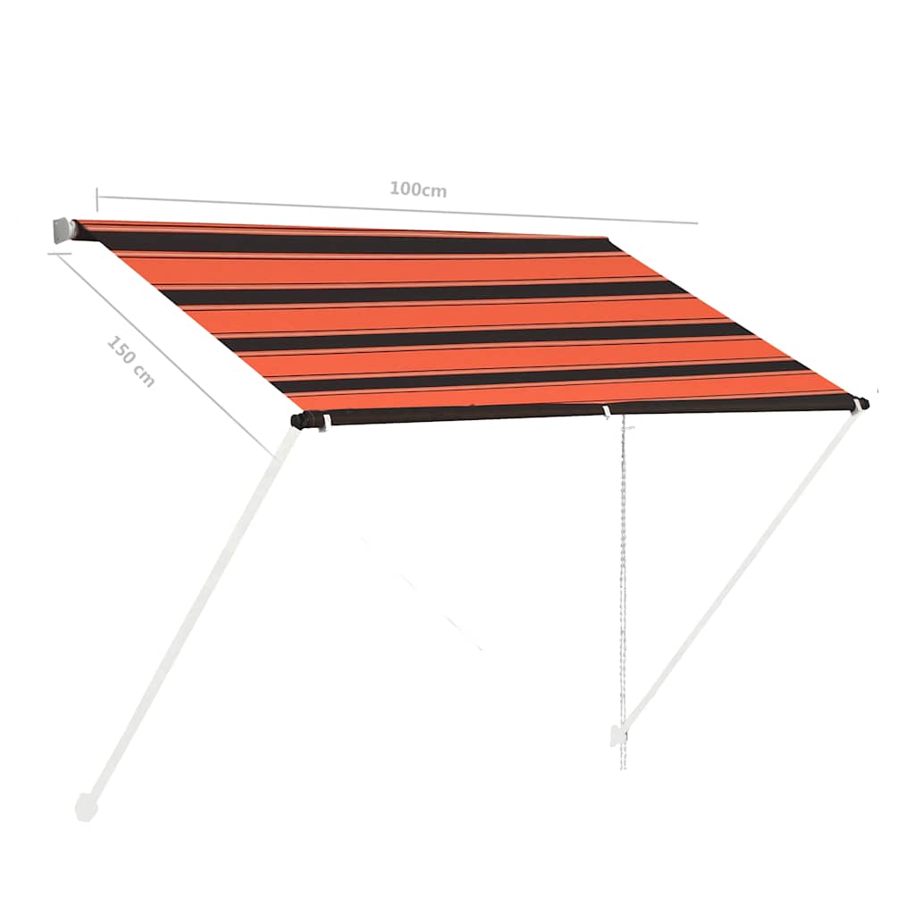 Einziehbare Markise 150×150 cm Blau und Weiß
