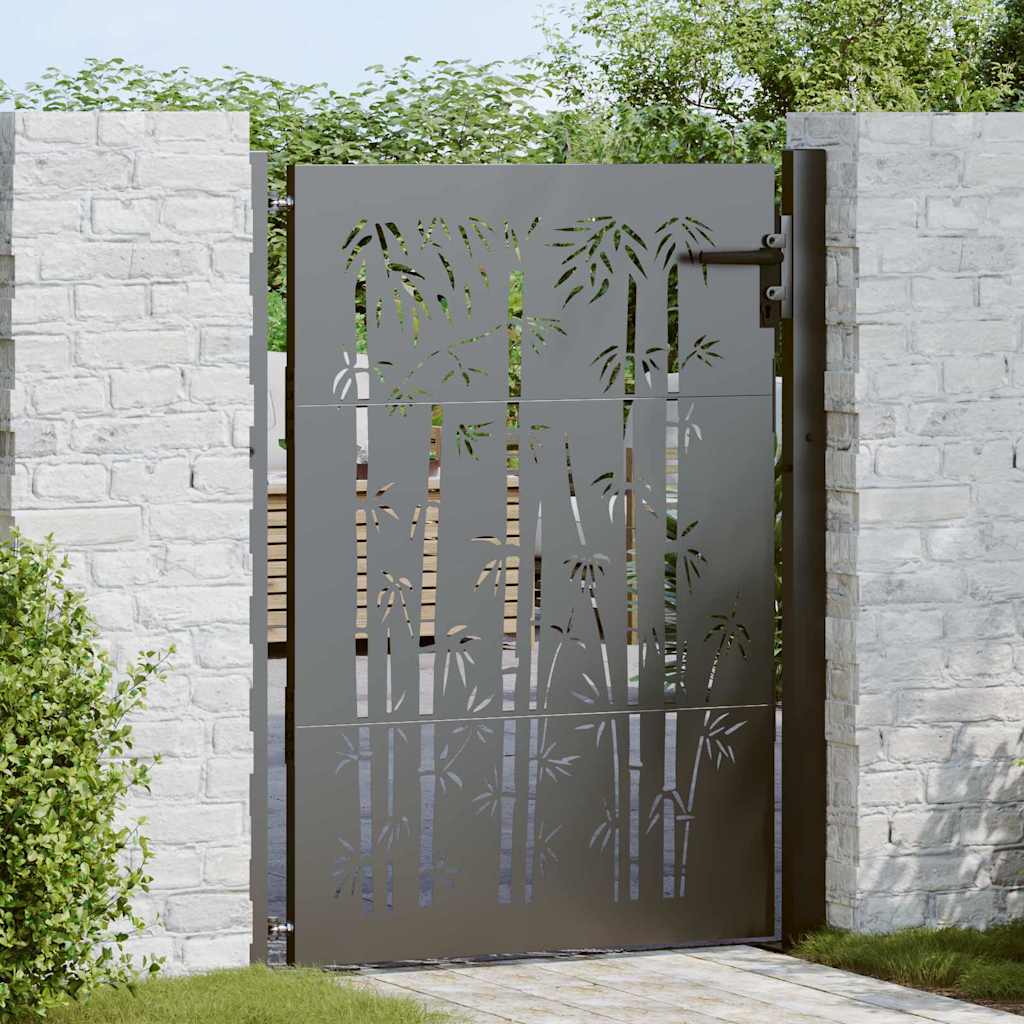 Gartentor 100x75 cm Cortenstahl Bambus-Design