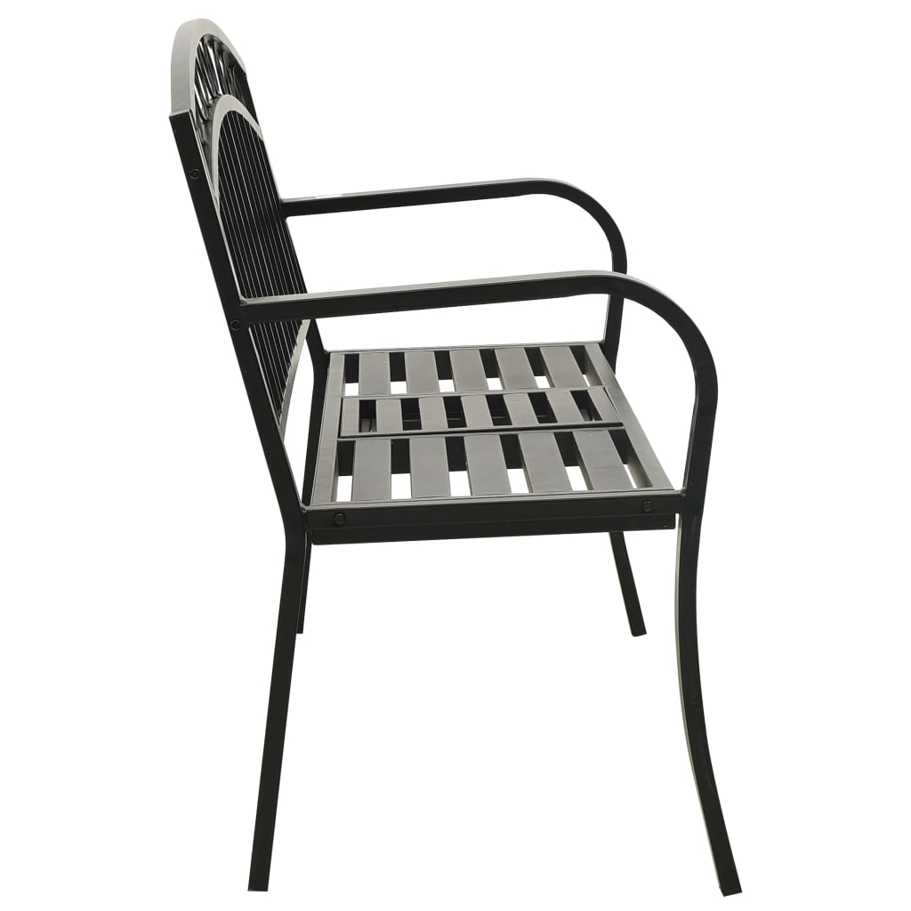 Gartenbank Grau 120 cm Stahl