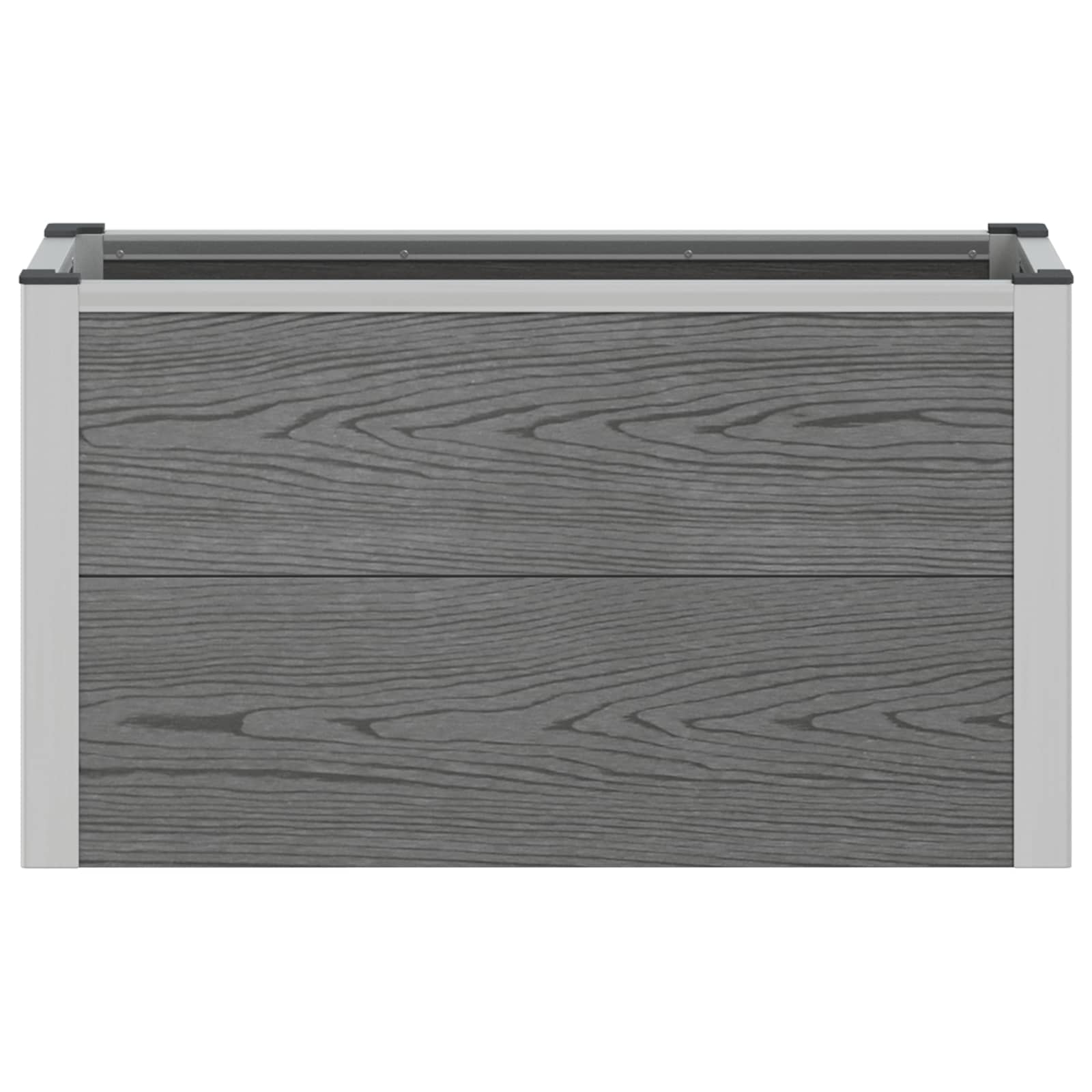 Hochbeet Grau 50 x 30 x 22 cm WPC und Aluminium