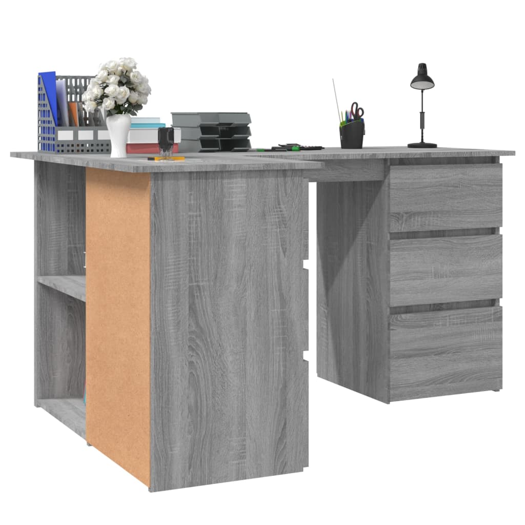 Eckschreibtisch Weiß 145x100x76 cm Holzwerkstoff