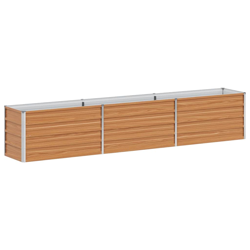 Hochbeet Hellbraun 100 x 100 x 77 cm Verzinkter Stahl