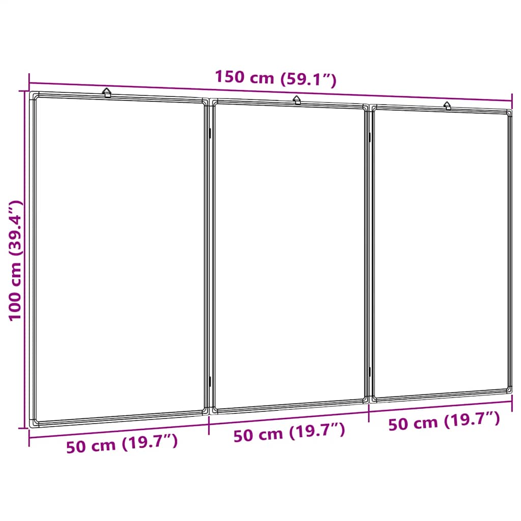 Magnetisches Whiteboard Klappbar 120x80x1,7 cm Aluminium