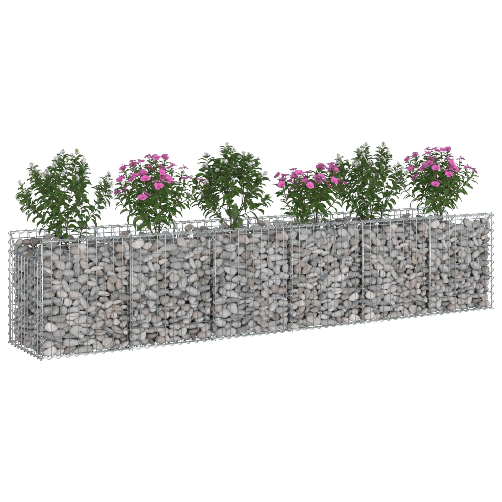 Gabionen-Hochbeet 2 pcs Silber