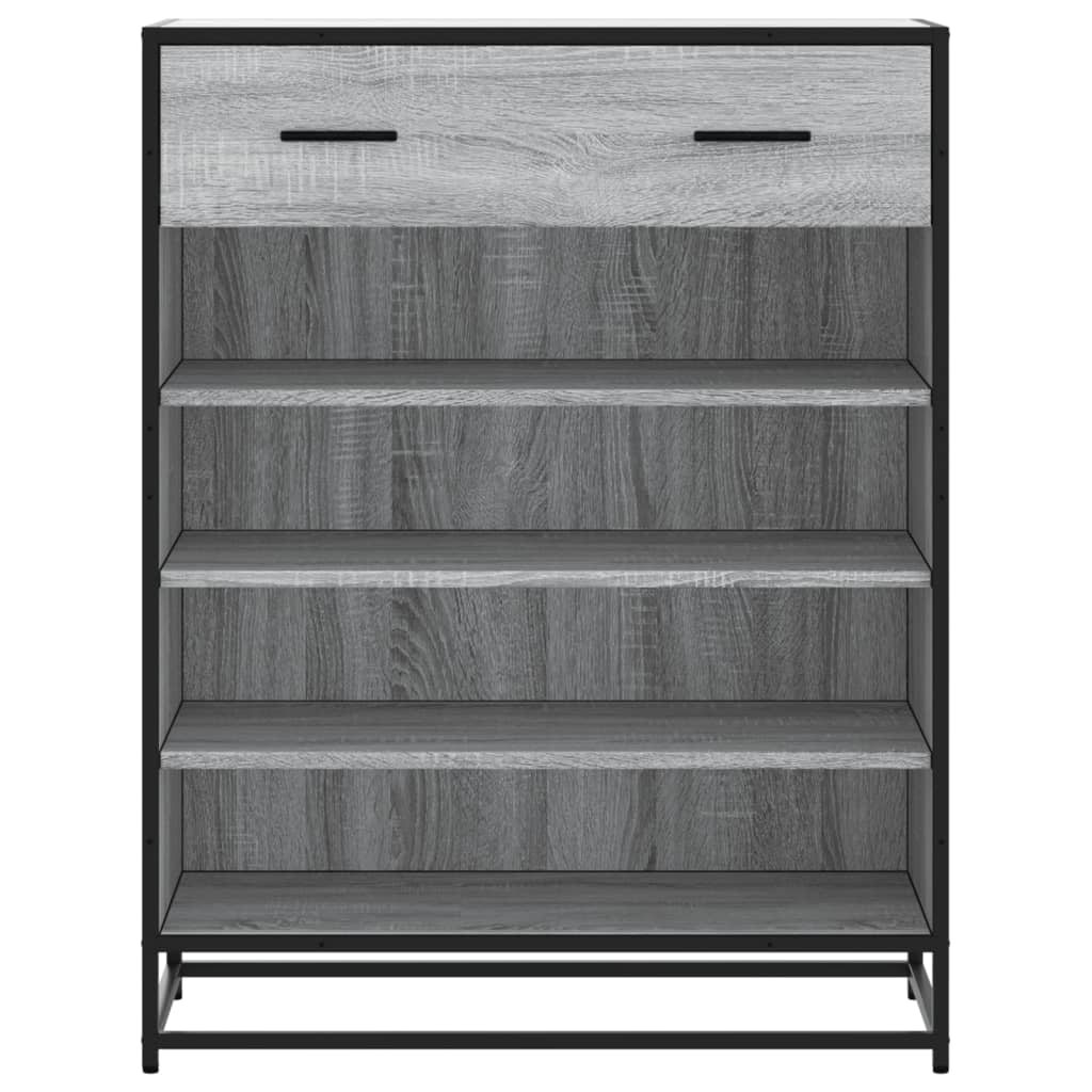 Schuhschrank Schwarz 75x38x97,5 cm Holzwerkstoff Metall