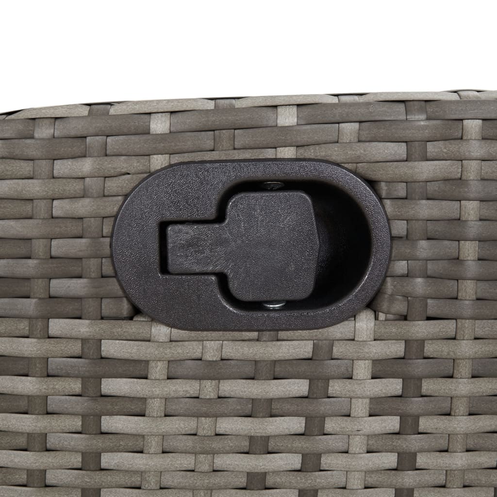 Gartenbank Verstellbar mit Kissen Schwarz Poly Rattan
