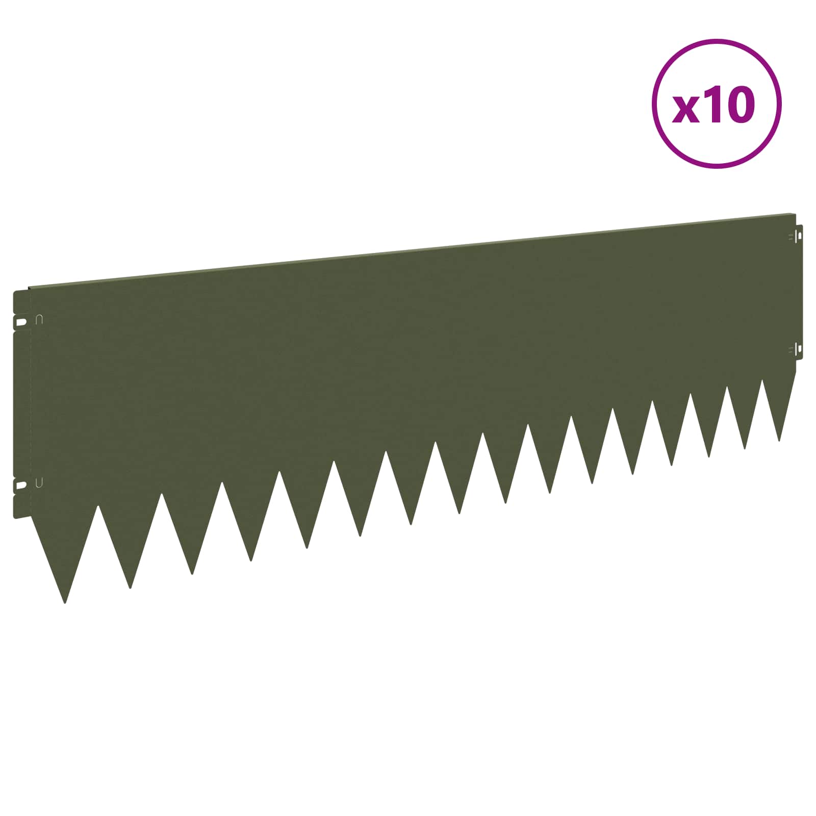 Raseneinfassung 10 pcs 103 x 10 cm Stahl Schwarz